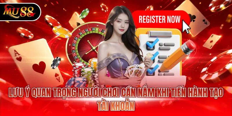 Lưu ý quan trọng người chơi cần nắm khi tiến hành tạo tài khoản
